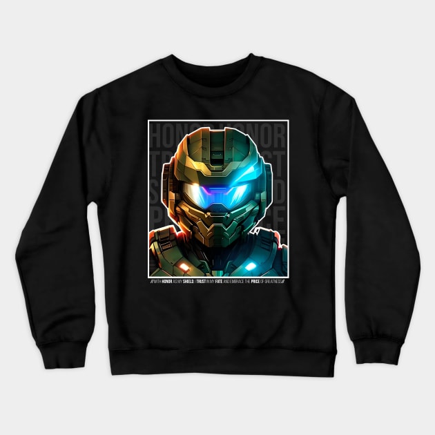 Halo game quotes - Master chief - Spartan 117 - Half black v3 Crewneck Sweatshirt by trino21